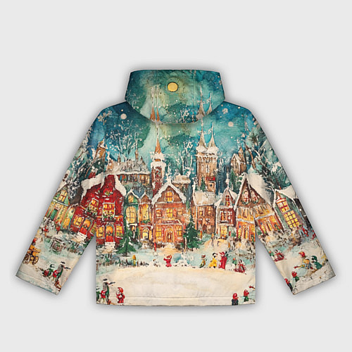 Женская ветровка Новогодний снежный город / 3D-Белый – фото 2