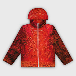 Ветровка с капюшоном женская Красный симбионт абстракция, цвет: 3D-белый
