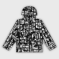 Ветровка с капюшоном женская Бело-чёрная абстракция, цвет: 3D-черный