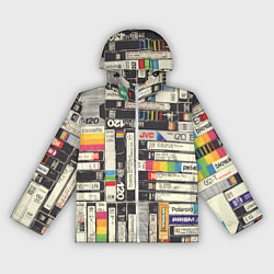 Ветровка с капюшоном женская Видеокассеты vhs, цвет: 3D-белый