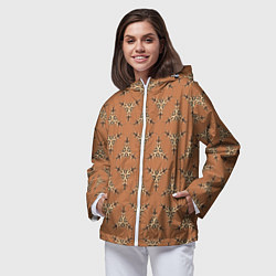 Ветровка с капюшоном женская Сухоцветы, цвет: 3D-белый — фото 2
