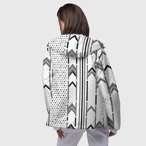 Женская ветровка Закулисье чёрно-белое / 3D-Черный – фото 4
