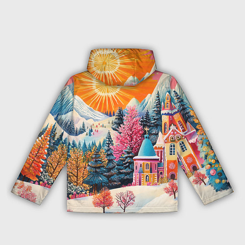 Женская ветровка Новый год - горы и пейзаж / 3D-Белый – фото 2