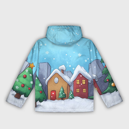 Женская ветровка Домики новогодние / 3D-Белый – фото 2