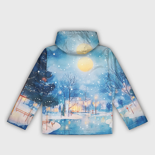 Женская ветровка Новогодняя атмосфера - акварель / 3D-Белый – фото 2