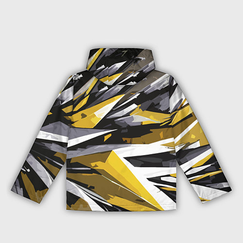 Женская ветровка Чёрно-жёлто-белая абстракция / 3D-Черный – фото 2