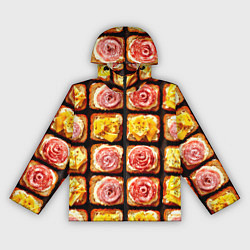 Ветровка с капюшоном женская Бутерброды, цвет: 3D-черный
