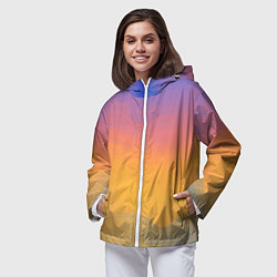 Ветровка с капюшоном женская Яркий градиент, цвет: 3D-белый — фото 2