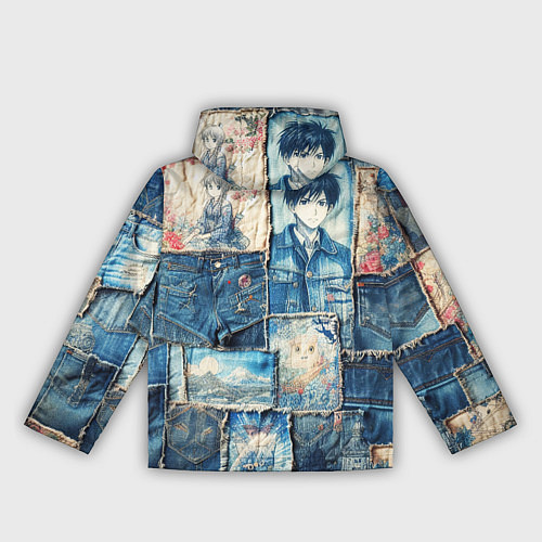 Женская ветровка Аниме влюбленные на пэчворк / 3D-Белый – фото 2