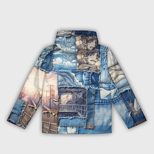 Женская ветровка Пэчворк с мотивами аниме / 3D-Белый – фото 2