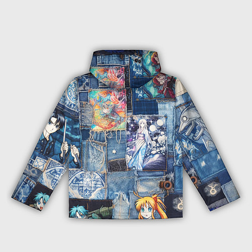 Женская ветровка Микс аниме и пэчворк / 3D-Белый – фото 2