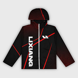 Ветровка с капюшоном женская Lixiang - red line, цвет: 3D-белый