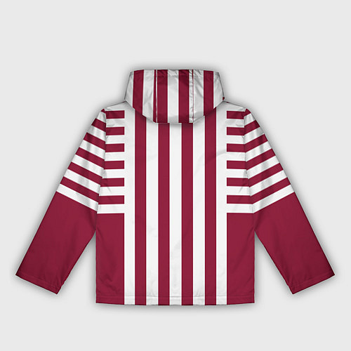 Женская ветровка Бело красный узор в полоску / 3D-Белый – фото 2