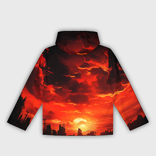 Женская ветровка Багровый апокалиптический закат / 3D-Белый – фото 2