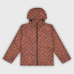 Ветровка с капюшоном женская Медно-коричневый текстурированный, цвет: 3D-черный