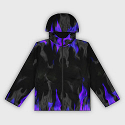 Ветровка с капюшоном женская Неоновый огонь и дым, цвет: 3D-черный