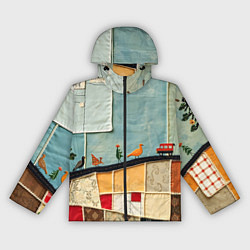 Ветровка с капюшоном женская Детский пэчворк, цвет: 3D-черный