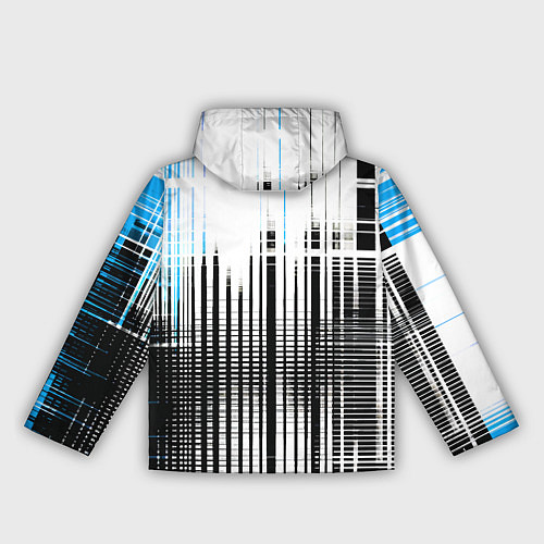 Женская ветровка Сине-чёрный гранж на белом фоне / 3D-Черный – фото 2