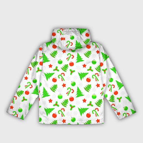 Женская ветровка Новогодний ёлочный паттерн / 3D-Белый – фото 2