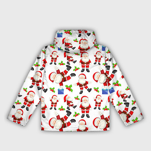 Женская ветровка Дед мороз веселится паттерн / 3D-Черный – фото 2