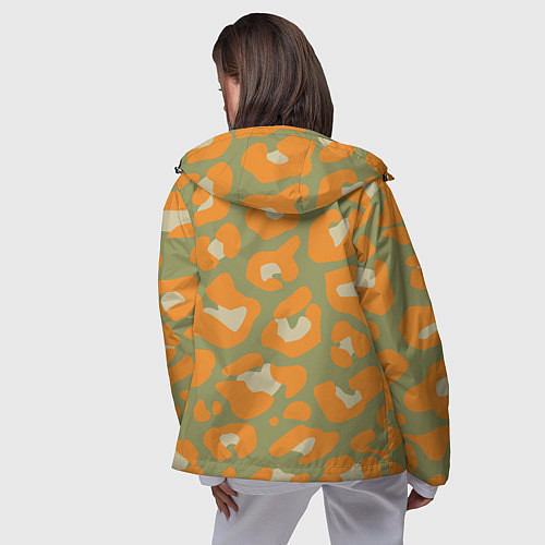 Женская ветровка Рыже-зеленый леопардовый / 3D-Черный – фото 4