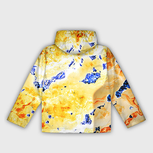 Женская ветровка Сине-золотая абстракция / 3D-Черный – фото 2