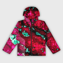 Ветровка с капюшоном женская Абстракция красно-голубая, цвет: 3D-черный