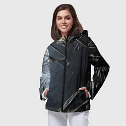 Ветровка с капюшоном женская Чёрный металл, цвет: 3D-черный — фото 2