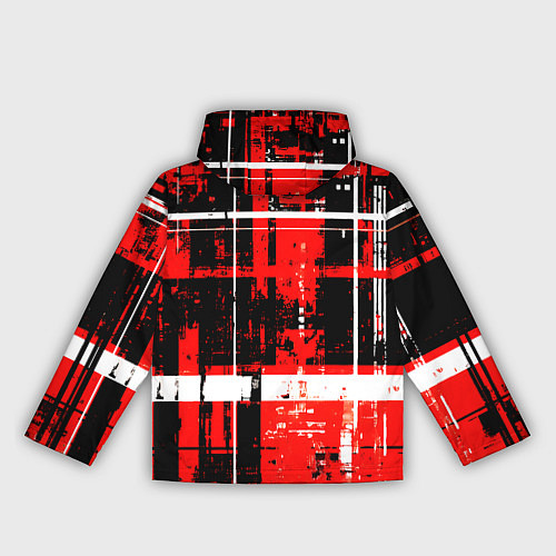 Женская ветровка Красно-белый гранж на чёрном фоне / 3D-Черный – фото 2