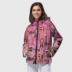 Ветровка с капюшоном женская Паттерн с Гермионой из Гарри Поттер, цвет: 3D-черный — фото 2