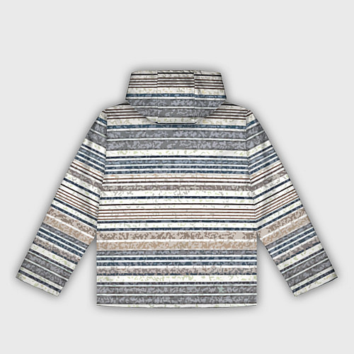 Женская ветровка Светлый бежевый с синим текстурированные полосы / 3D-Черный – фото 2