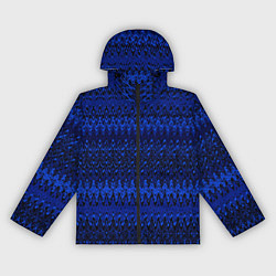 Ветровка с капюшоном женская Чёрно-синий узоры, цвет: 3D-черный