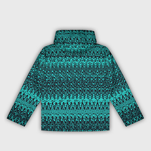 Женская ветровка Бирюзовый узоры / 3D-Черный – фото 2