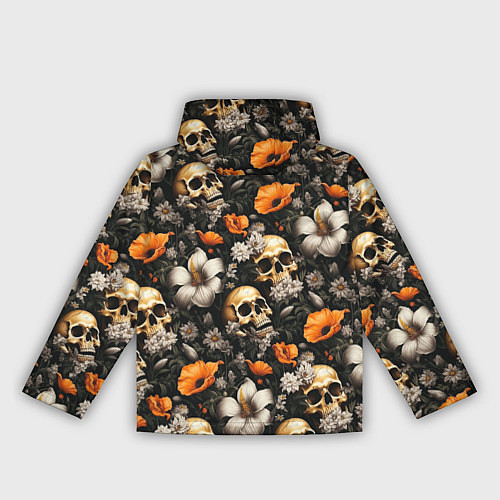 Женская ветровка Маки и черепа / 3D-Черный – фото 2