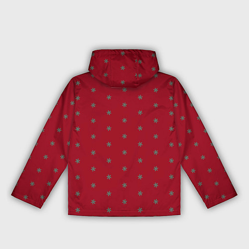 Женская ветровка Голубые снежинки на рождественском красном / 3D-Белый – фото 2