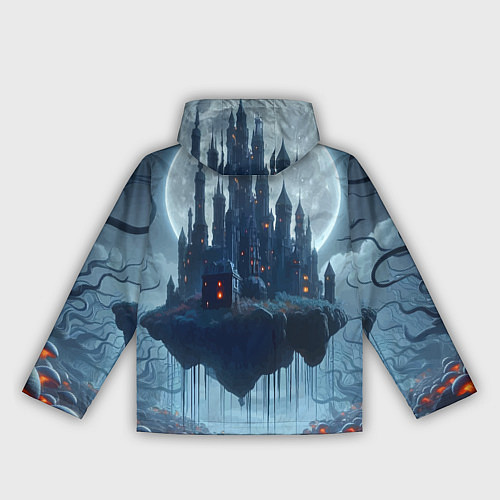 Женская ветровка Замок Дракулы и неоновые грибы - нейроарт фантазия / 3D-Белый – фото 2