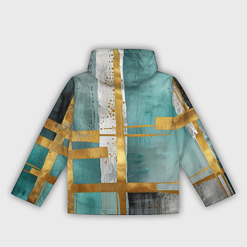 Женская ветровка Узоры акварелью бирюзового и золотого цвета / 3D-Белый – фото 2