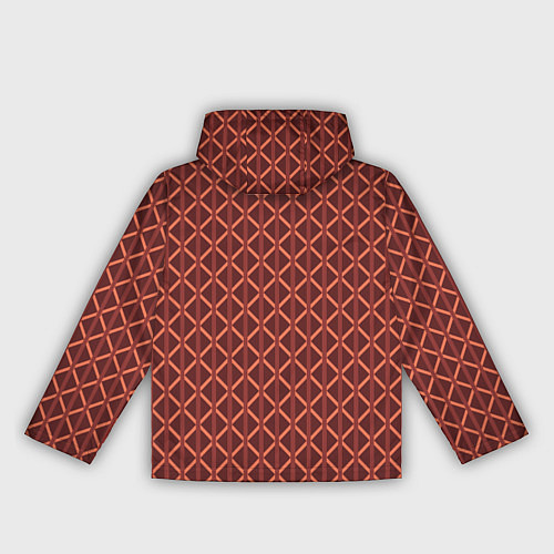 Женская ветровка Тёмно-красный полосы ромбы / 3D-Черный – фото 2