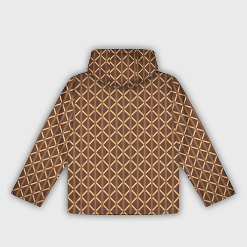 Женская ветровка Светлый коричневый полосы-ромбы / 3D-Черный – фото 2