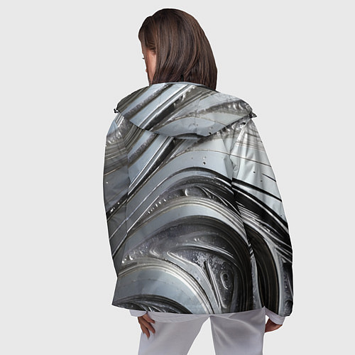 Женская ветровка Полированный серебряный металл / 3D-Черный – фото 4
