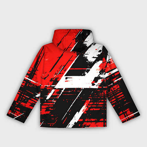 Женская ветровка Diagonal black and white stripes on a red backgrou / 3D-Белый – фото 2