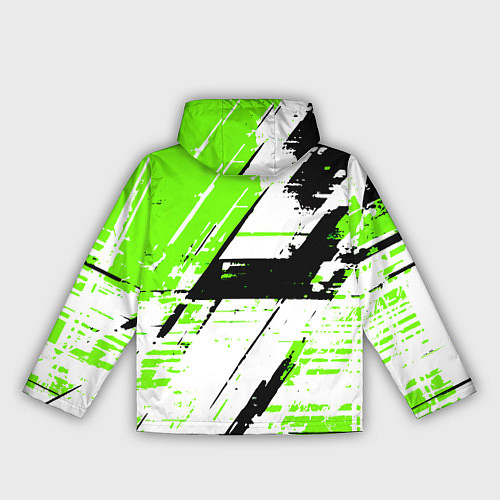 Женская ветровка Diagonal black and green stripes on a white backgr / 3D-Черный – фото 2