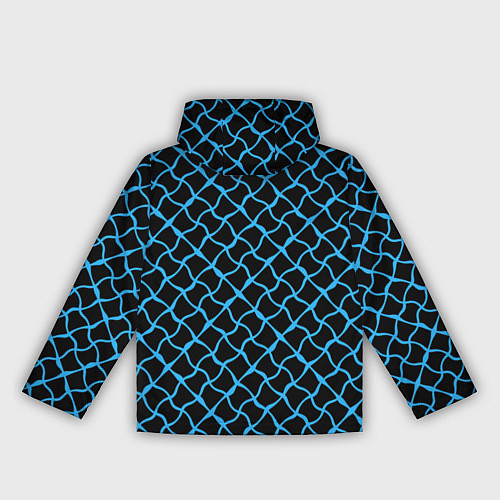 Женская ветровка Чёрный и голубой искажённые полосы / 3D-Черный – фото 2