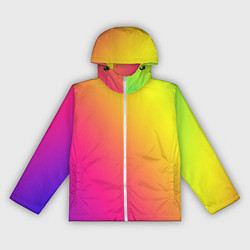 Ветровка с капюшоном женская Градиент зелёно-фиолетовый насыщенный, цвет: 3D-белый