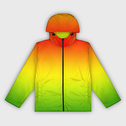 Ветровка с капюшоном женская Градиент сочный красно-жёлто-зелёный, цвет: 3D-черный