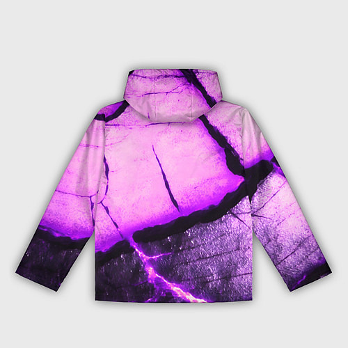 Женская ветровка Трещины на абстрактном фиолетовом фоне / 3D-Белый – фото 2