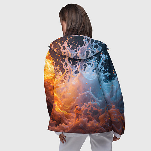 Женская ветровка Брызги воды и огня / 3D-Черный – фото 4