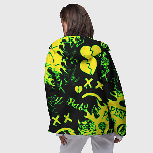 Женская ветровка Lil Peep кислотные автографы / 3D-Черный – фото 4