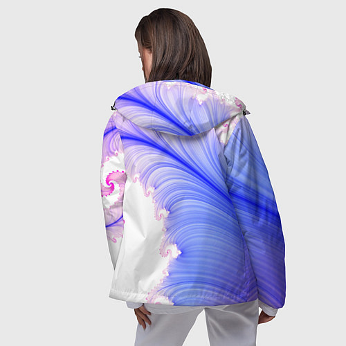 Женская ветровка Узоры неон фрактал / 3D-Черный – фото 4