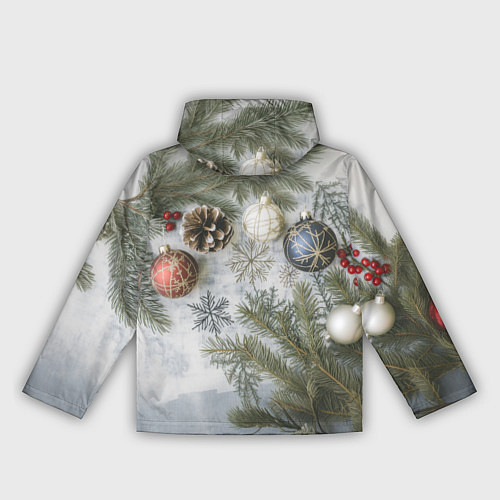 Женская ветровка Новогодние ветки / 3D-Белый – фото 2